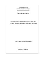 Dạy học ngoài lớp nhằm phát triển năng lực cho học sinh tiểu học trong môn khoa học lớp 4  