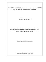 Nghiên cứu bào chế cải thiện độ hòa tan viên nén ezetimibe 10 mg 