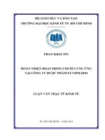 Luận văn Thạc sĩ Kinh tế: Hoàn thiện chuỗi cung ứng tại Công ty dược phẩm Euvipharm