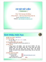 Bài giảng Cơ sở dữ liệu: Chương 0 - ThS. Trần Quang Hải Bằng