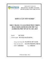 Thực trạng và giải pháp phát triển hoạt động kinh doanh thẻ của Agribank Phú Mỹ Hưng 2011 2013