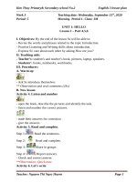 giáo án tiếng anh lớp 3 năm học 2020  2021 e3  week 3 