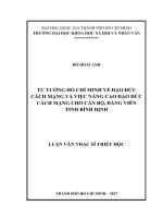 Tư tưởng hồ chí minh về đạo đức cách mạng và việc nâng cao đạo đức cách mạng cho cán bộ   đảng viên tỉnh bình định     