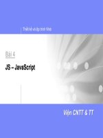 Bài giảng Thiết kế và lập trình web: Bài 4 - Viện Công nghệ thông tin và truyền thông