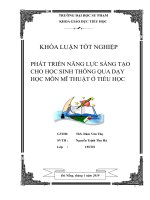 Phát triển năng lực sáng tạo cho học sinh thông qua dạy học môn mĩ thuật ở tiểu học 