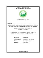 Đánh giá kết quả cấp giấy chứng nhận quyền sử dụng đất trên địa bàn phường tân lập thành phố thái nguyên tỉnh thái nguyên giai đoạn 2015 2017 