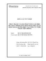 Thực trạng và giải pháp nâng cao hiệu quả quy trình giao nhận hàng hóa xuất khẩu bằng đường biển tại công ty TNHH TM DV Tiên Phong