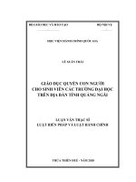 GIÁO DỤC QUYỀN CON NGƯỜI CHO SINH VIÊN CÁC TRƯỜNG ĐẠI HỌC TRÊN ĐỊA BÀN TỈNH QUẢNG NGÃI