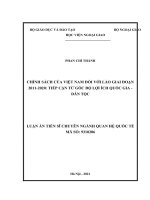 Chính sách của việt nam đối với lào giai đoạn 2011 2020 tiếp cận từ góc độ lợi ích quốc gia dân tộc 