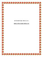 ĐỀ THI HẾT HỌC PHẦN LẦN 1 KHOA CÔNG NGHỆ THÔNG TIN