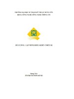 Đề cương bài giảng Lập trình điều khiển thiết bị - ĐH Sư Phạm Kỹ Thuật Hưng Yên