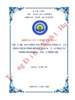 Thực trạng công tác kế toán công nợ và phân tích tình hình công nợ tại công ty TNHH minh hòa  thừa thiên huế 