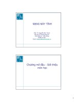 Bài giảng Mạng máy tính: Chương mở đầu - PGS. TS. Nguyễn Hữu Thanh