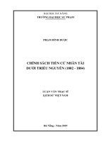 Chính sách tiến cử nhân tài dưới triều nguyễn (1802   1884) 