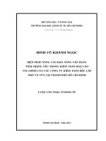 Luận văn thạc sĩ kế toán kiểm toán (FULL) biện pháp nâng cao khả năng vận dụng tính trọng yếu trong kiểm toán báo cáo tài chính