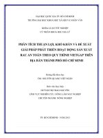 Phân tích thuận lợi, khó khăn và đề xuất giải pháp phát triển hoạt động sản xuất rau an toàn theo quy trình vietgap trên địa bàn thành phố hồ chí minh     