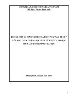 Một số kinh nghiệm và biện pháp xây dựng “ lớp học thân thiện – học sinh tích cực ” cho học sinh lớp 2 ở trường tiểu học 
