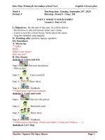 giáo án tiếng anh lớp 3 năm học 2020  2021 e3  week 4 