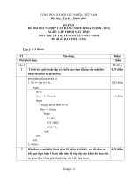 Đáp án đề thi tốt nghiệp cao đẳng nghề khoá II (năm 2008 - 2011) nghề Lập trình máy tính môn thi lý thuyết chuyên môn nghề - Mã đề thi: DA LTMT - LT06