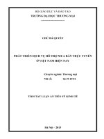 Tóm tắt Luận án Tiến sĩ Kinh tế: Phát triển dịch vụ hỗ trợ mua bán trực tuyến ở Việt Nam hiện nay