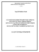 Luận văn thạc sĩ kế toán kiểm toán (FULL) các nhân tố ảnh hưởng đến việc áp dụng nguyên tắc thận trọng trong kế toán của công ty niêm yết 