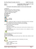 giáo án tiếng anh lớp 3 năm học 2020  2021 e3  week 2 