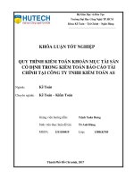 Quy trình kiểm toán khoản mục tài sản cố định trong kiểm toán báo cáo tài chính tại công ty tnhh kiểm toán AS