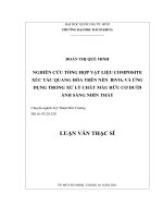 Nghiên cứu tổng hợp vật liệu composite xúc tác quang hóa trên nền bivo4 và ứng dụng trong xử lý chất màu hữu cơ dưới ánh sáng nhìn thấy  