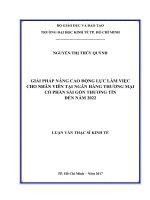 Luận văn giải pháp nâng cao động lực làm việc cho nhân viên tại ngân hàng thương mại cổ phần sài gòn thương tín đến năm 2022​ 