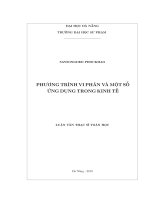 Phương trình vi phân và một số ứng dụng trong kinh tế   