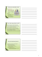 Bài giảng Hệ thống máy tính - Chương 5: Tổng quan hệ điều hành