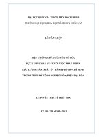 Biện chứng giữa các yếu tố của lực lượng sản xuất với việc phát triển lực lượng sản xuất ở thành phố hồ chí minh trong thời kỳ công nghiệp hóa, hiện đại hóa     