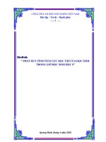 Phát huy tính tích cực học tập của học sinh trong giờ học sinh học 9 