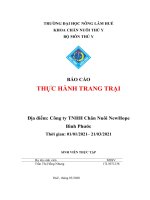 BÁO CÁO THỰC TẬP TẠI TRẠI NÁI NEWHOPE