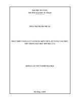 Phát triển năng lực vận dụng kiến thức, kỹ năng vào thực tiễn trong dạy học môn địa lí 12 