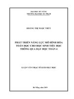 Phát triển năng lực mô hình hóa toán học cho học sinh tiểu học thông qua dạy học toán 4 