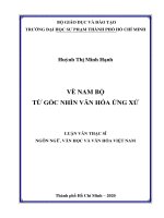 Về nam bộ từ góc nhìn văn hóa ứng xử  