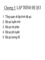 Bài giảng Lập trình C nâng cao - Chương 3: Lập trình đệ qui