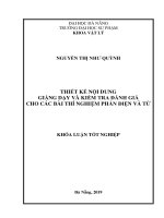 Thiết kế nội dung giảng dạy và kiểm tra đánh giá cho các bài thí nghiệm phần điện và từ 