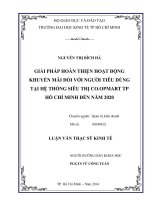 Luận văn Thạc sĩ Kinh tế: Giải pháp hoàn thiện hoạt động khuyến mãi tại hệ thống siêu thị Co.opmart Tp.Hồ Chí Minh đến năm 2020