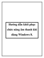 Hướng dẫn khôi phục chức năng âm thanh khi dùng Windows 8