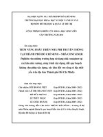 Tiềm năng phát triển nhà phi truyền thống tại thành phố hồ chí minh   nhà container    nghiên cứu những trường hợp sử dụng nhà container tại các khu nhà xưởng, công trình xây dựng, đất quy hoạch không  