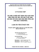 Các đơn vị ngôn ngữ trong sách giáo khoa môn tiếng việt bậc tiểu học ở việt nam (so sánh với sách giao khoa môn tiếng anh cùng bậc ở singapore)     