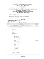 Đáp án đề thi tốt nghiệp cao đẳng nghề khoá II (năm 2008 - 2011) nghề Lập trình máy tính môn thi lý thuyết chuyên môn nghề - Mã đề thi: DA LTMT - LT40