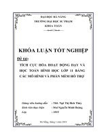 Tích cực hóa hoạt động dạy và học toán hình học lớp 11 bằng các mô hình và phần mềm hỗ trợ 