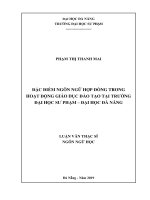 Đặc điểm ngôn ngữ hợp đồng trong hoạt động giáo dục đào tạo tại trường đại học sư phạm   đại học đà nẵng 