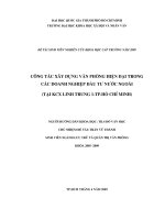Công tác xây dựng văn phòng hiện đại trong các doanh nghiệp đầu tư nước ngoài (tại kcx linh trung 1 tp  hồ chí minh)    
