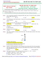 Đề thi thử tốt nghiệp THPT môn Hóa học năm 2021 – Trường THPT Thuận Thành Bắc Ninh (Mã đề 001)