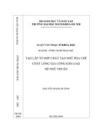 Luận văn thạc sĩ tạo lập tổ hợp chất tạo nhũ pha chế chất lỏng gia công kim loại hệ nhũ thuận 