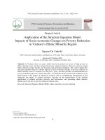 Nghiên cứu ứng dụng mô hình phương trình cấu trúc: Ảnh hưởng của sự biến đổi các yếu tố kinh tế - xã hội đến giảm nghèo ở vùng dân tộc thiểu số Việt Nam